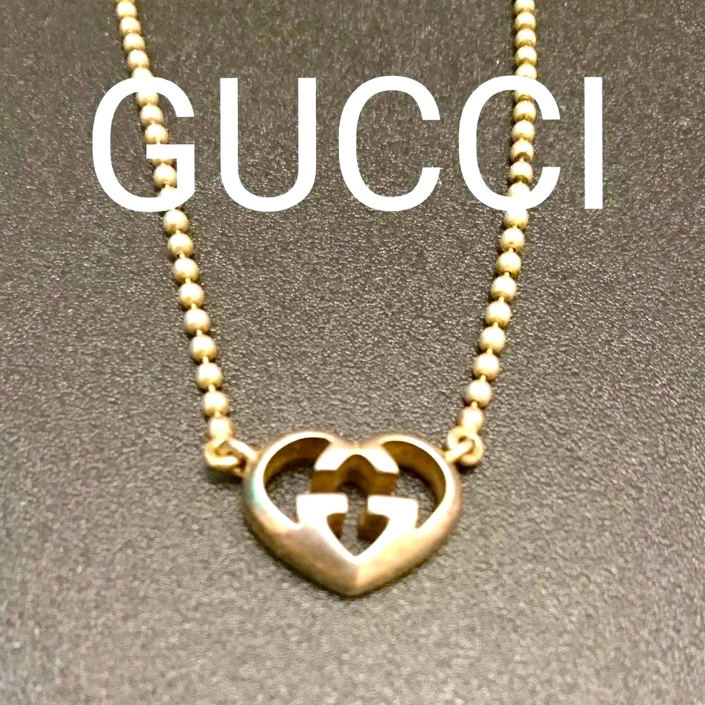 - Gucci Luxury Heart ❤️ Necklace 925 Sterling Silver - Picture 1 of 4